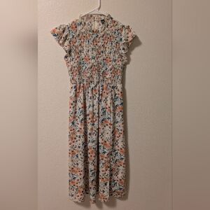 Sason Floral Smocked Midi Dress